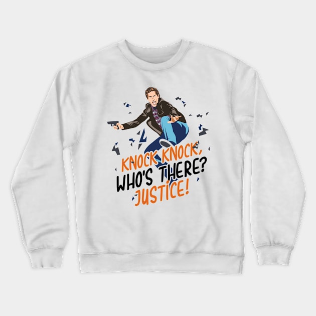 Knock Knock Who's There? Justice! Crewneck Sweatshirt by KsuAnn